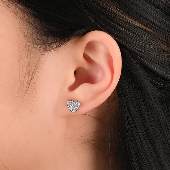 Womens Cubic Zirconia Sterling Silver Ball 3 Pair Earring Set
