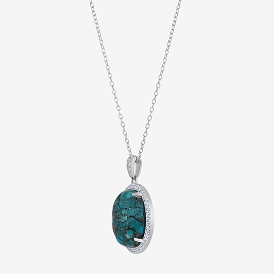Womens Enhanced Green Turquoise Sterling Silver 2-pc. Jewelry Set