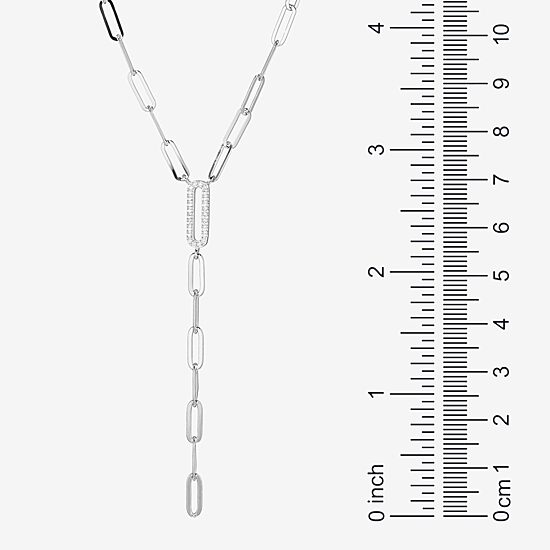 Paris 1901 By Charles Garnier Womens White Cubic Zirconia Sterling Silver 18 Inch Y Necklace