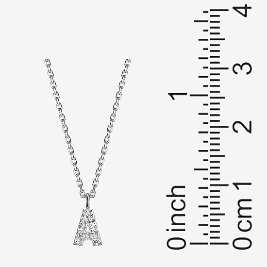 Womens Diamond Accent Cubic Zirconia Sterling Silver Round 18 Inch Pendant Necklace