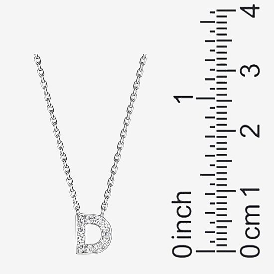 Womens 1/10 CT. T.W. Cubic Zirconia Sterling Silver Round 18 Inch Pendant Necklace