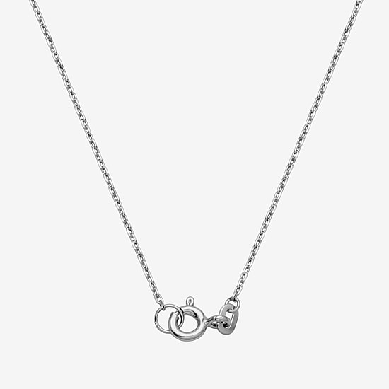 Womens 1/10 CT. T.W. Cubic Zirconia Sterling Silver Round 18 Inch Pendant Necklace