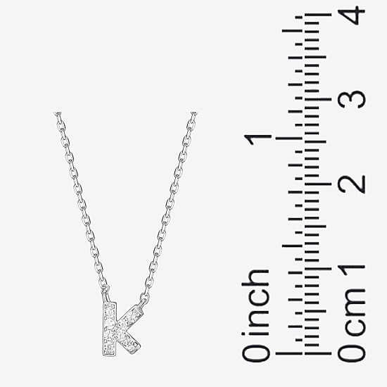 Womens 1/10 CT. T.W. Cubic Zirconia Sterling Silver Round 18 Inch Pendant Necklace