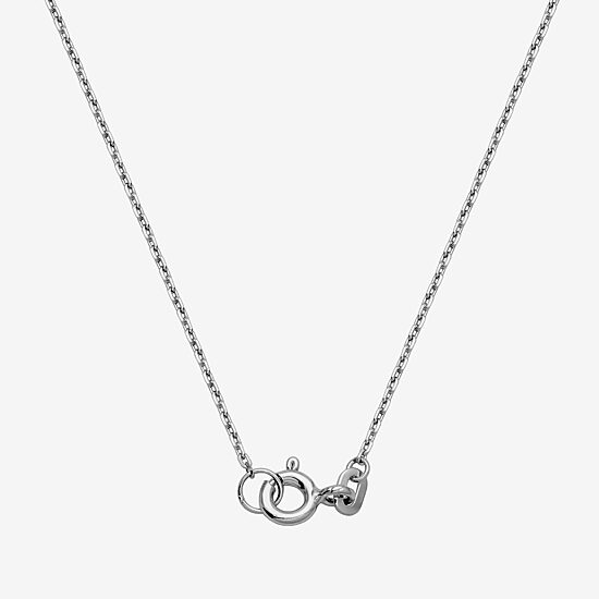 Womens Diamond Accent Cubic Zirconia Sterling Silver Round 18 Inch Pendant Necklace
