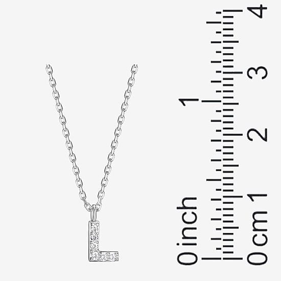 Womens Diamond Accent Cubic Zirconia Sterling Silver Round 18 Inch Pendant Necklace