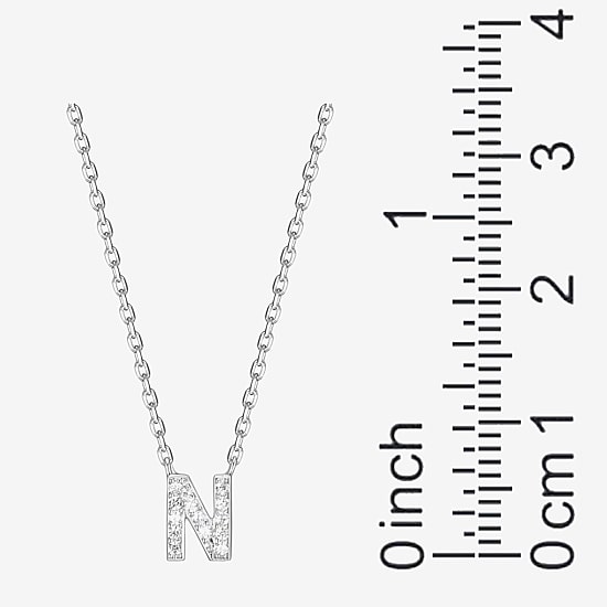Womens 1/10 CT. T.W. Cubic Zirconia Sterling Silver Round 18 Inch Pendant Necklace