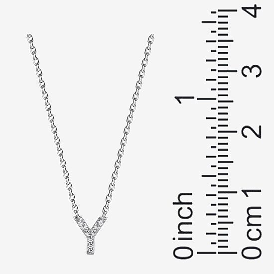 Womens Diamond Accent Cubic Zirconia Sterling Silver 18 Inch Pendant Necklace