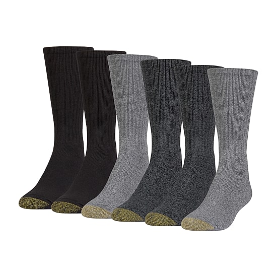 Gold Toe Harrington Mens 6 Pair Big and Tall Crew Socks
