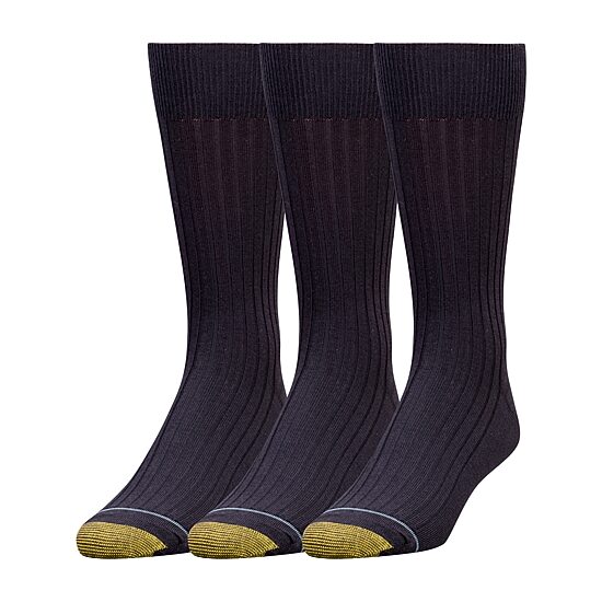 Gold Toe Canterbury Dress Mens 3 Pair Crew Socks