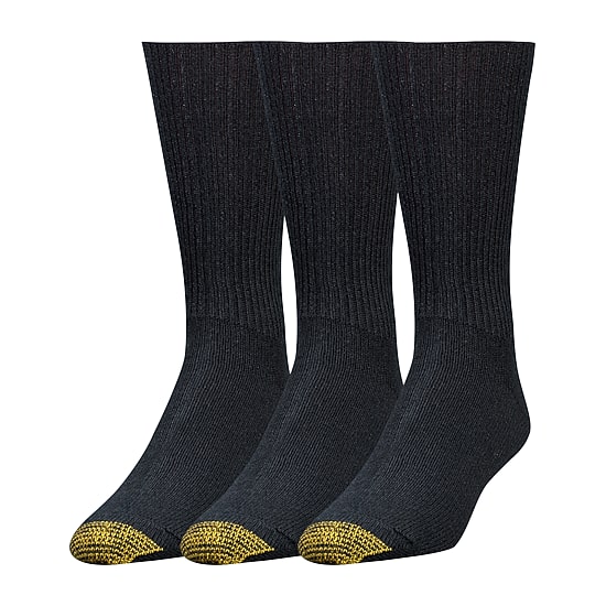 Gold Toe Fluffies Mens 3 Pair Big and Tall Crew Socks