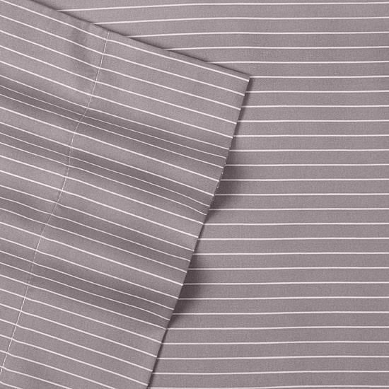Sweet Home Collection™ Pinstripes Printed Sheet Set, Deluxe Ultra Soft, Double Brushed Microfiber with Bonus Pillowcases