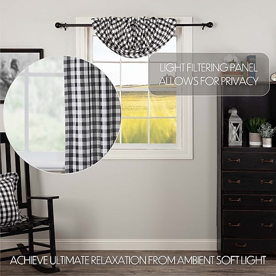 Vhc Brands Annie Check Light-Filtering Rod Pocket Single Balloon Shade