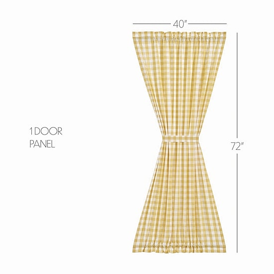 Vhc Brands Annie Check Light-Filtering Rod Pocket Single Door Panel Curtain