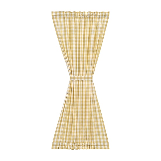 Vhc Brands Annie Check Light-Filtering Rod Pocket Single Door Panel Curtain