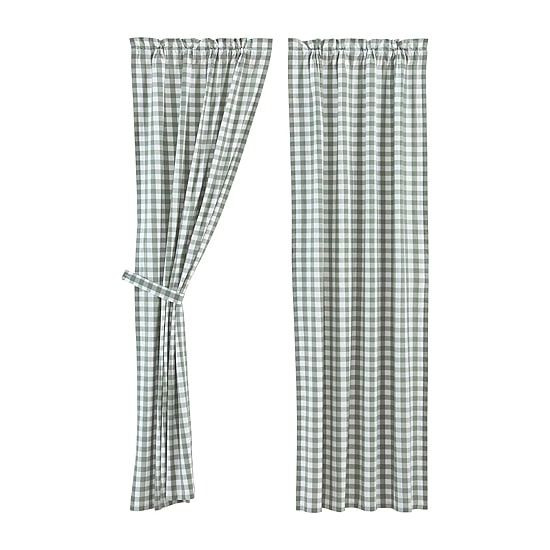 Vhc Brands Annie Check Rod Pocket Light-Filtering Set of 2 Curtain Panel