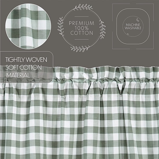 Vhc Brands Annie Check Rod Pocket Light-Filtering Set of 2 Curtain Panel