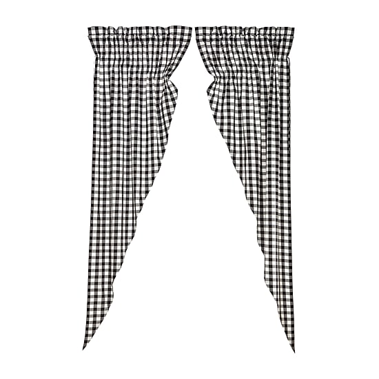 Vhc Brands Annie Check Prairie Rod Pocket Light-Filtering Set of 2 Curtain Panel