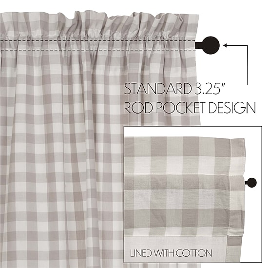 Vhc Brands Annie Check Prairie Rod Pocket Tailored Valance
