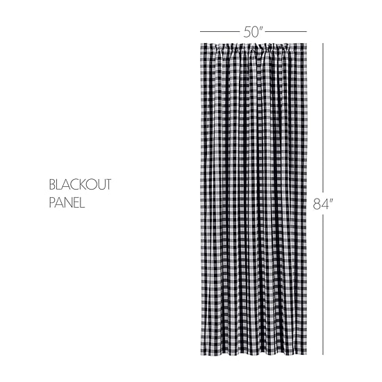 Vhc Brands Annie Check Rod Pocket Blackout Single Curtain Panel
