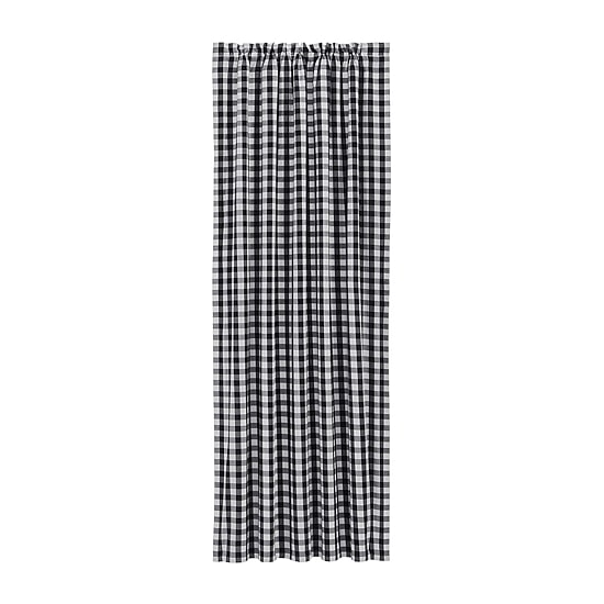 Vhc Brands Annie Check Rod Pocket Blackout Single Curtain Panel