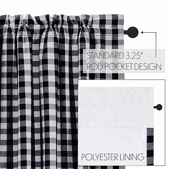 Vhc Brands Annie Check Rod Pocket Blackout Single Curtain Panel