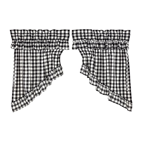 Vhc Brands Annie Check Ruffle Prairie Rod Pocket Tailored Valance
