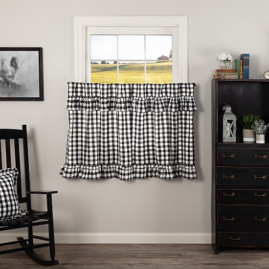 Vhc Brands Annie Check Ruffle 2-pc. Rod Pocket Window Tier