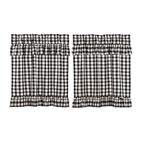 Vhc Brands Annie Check Ruffle 2-pc. Rod Pocket Window Tier