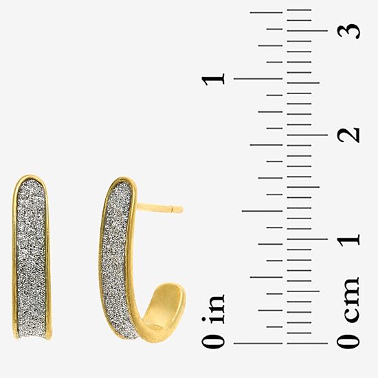 Silver Treasures Womens 14K Gold Over Silver 16.1mm Hoop Earrings