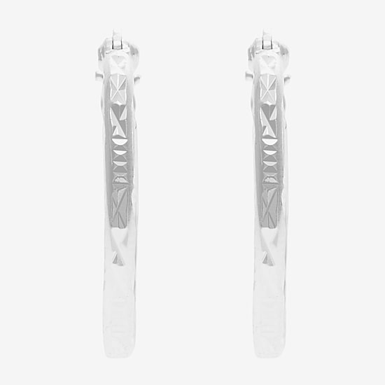Silver Treasures Sterling Silver Hoop Earrings