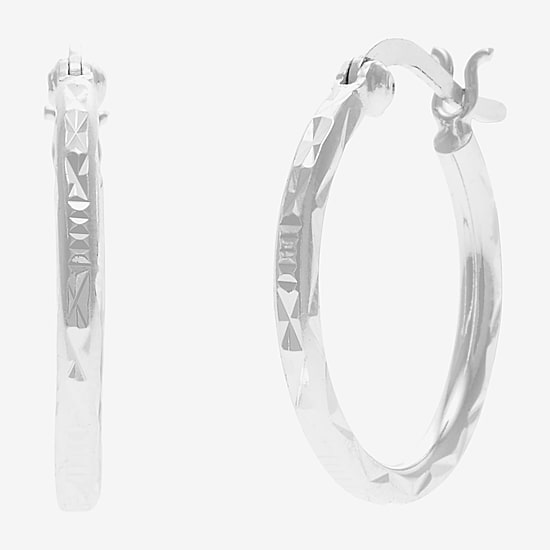 Silver Treasures Sterling Silver Hoop Earrings