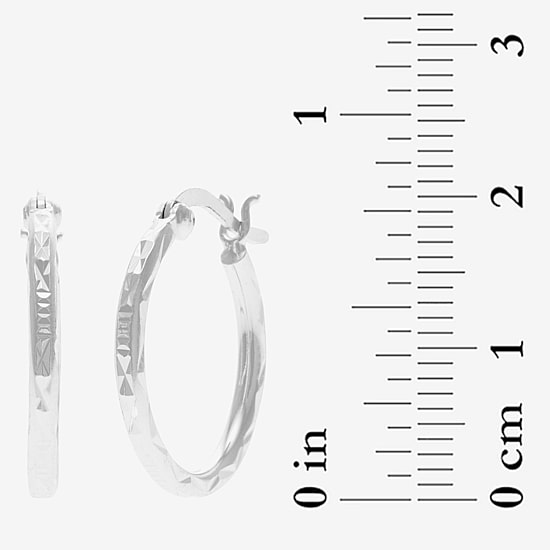 Silver Treasures Sterling Silver Hoop Earrings