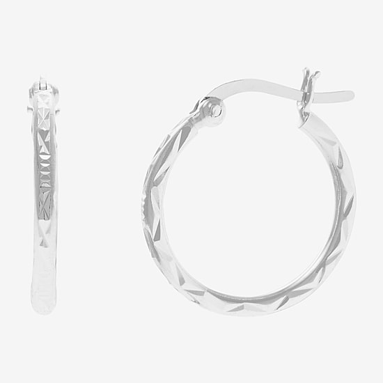 Silver Treasures Sterling Silver Hoop Earrings