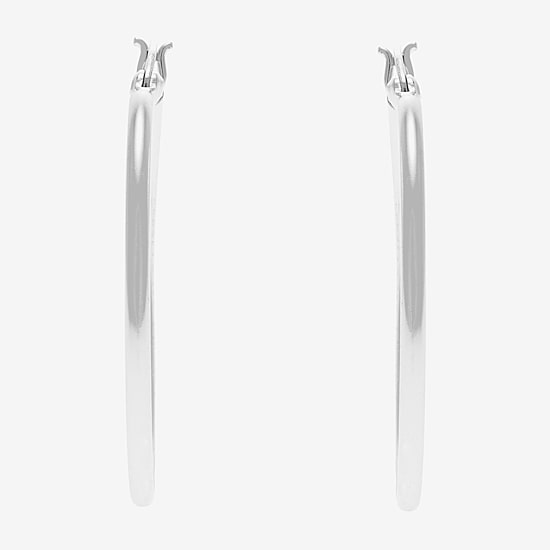 Silver Treasures Sterling Silver Hoop Earrings
