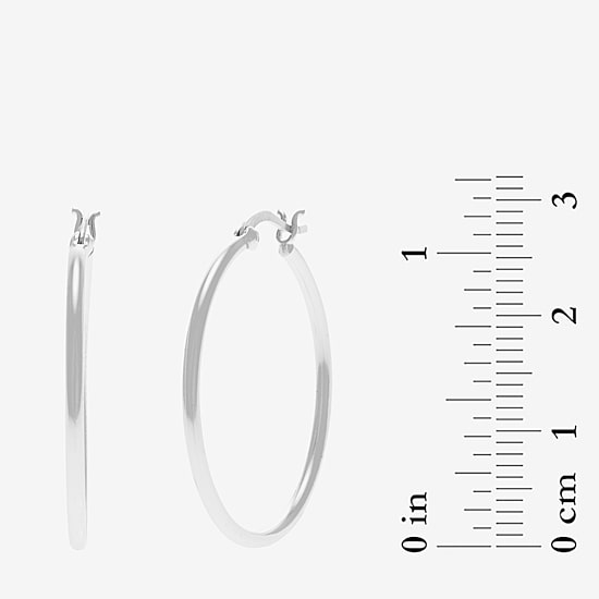 Silver Treasures Sterling Silver Hoop Earrings