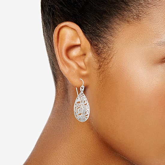 Silver Treasures Sterling Silver Drop Earrings