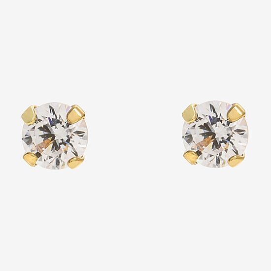 Silver Treasures Womens Cubic Zirconia 14K Gold Over Silver Heart Hypoallergenic 4 Pair Earring Set