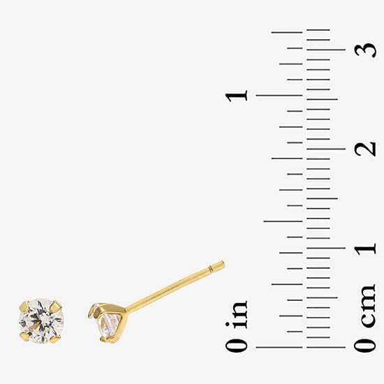 Silver Treasures Womens Cubic Zirconia 14K Gold Over Silver Heart Hypoallergenic 4 Pair Earring Set