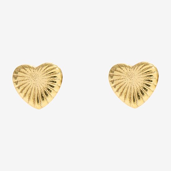 Silver Treasures Womens Cubic Zirconia 14K Gold Over Silver Heart Hypoallergenic 4 Pair Earring Set