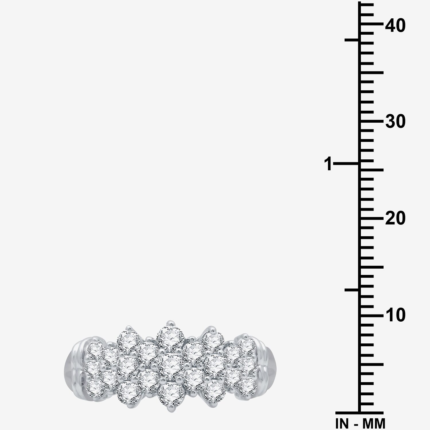 (G-H / SI2-I1) Womens 1 CT. T.W. Lab Grown White Diamond 10K or Yellow Gold Cocktail Ring
