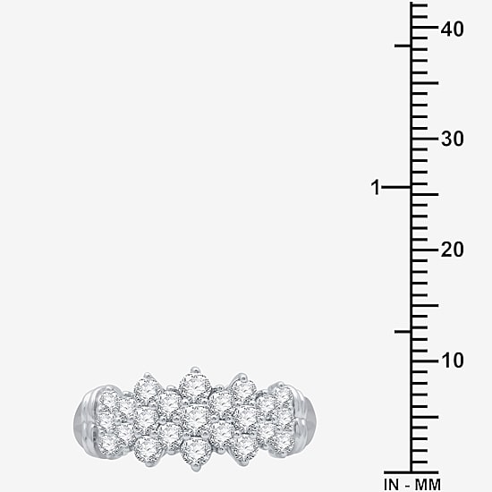 (G-H / SI2-I1) Womens 1 CT. T.W. Lab Grown White Diamond 10K White or Yellow Gold Cocktail Ring