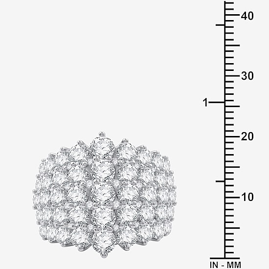 (H-I / Si2-I1) Womens 5 CT. T.W. Lab Grown White Diamond 10K White Gold Cocktail Ring