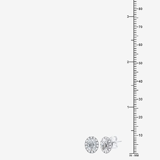 Ever Star (H-I / Si2-I1) 1 CT. T.W. Lab Grown White Diamond 10K Gold Oval Stud Earrings
