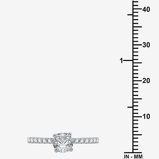 I Said Yes (H-I / I1) Womens 1 CT. T.W. Lab Grown White Diamond Sterling Silver Round Side Stone Engagement Ring