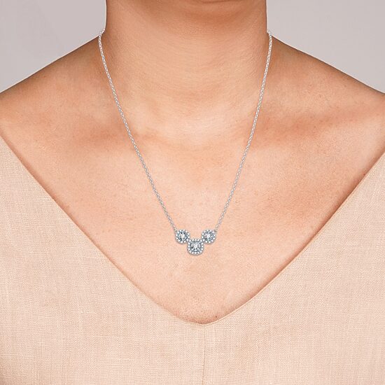 Womens 1/2 CT. T.W. Lab Grown White Diamond Sterling Silver Cushion 18 Inch Pendant Necklace