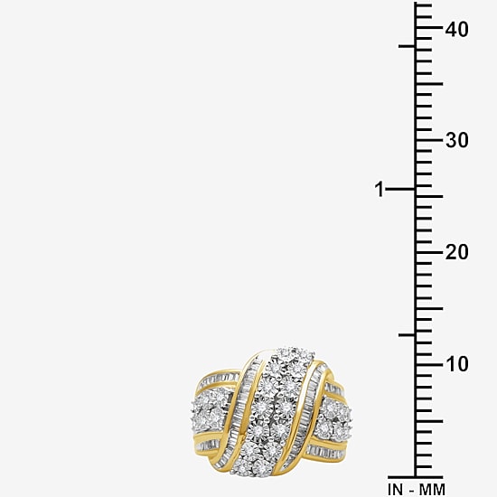 Womens 1 CT. T.W. Natural White Diamond  Cocktail Ring in Sterling Silver or 14K Gold Over Silver