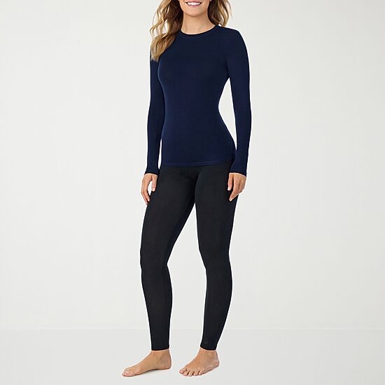 Cuddl Duds Womens Softwear Crew Neck Long Sleeve Thermal Shirt