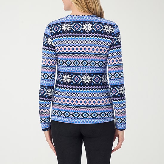 Cuddl Duds Womens Fleecewear Crew Neck Long Sleeve Thermal Shirt