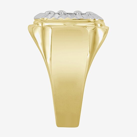 Mens 1/4 CT. T.W. Natural White Diamond 10K Two Tone Gold Fashion Ring