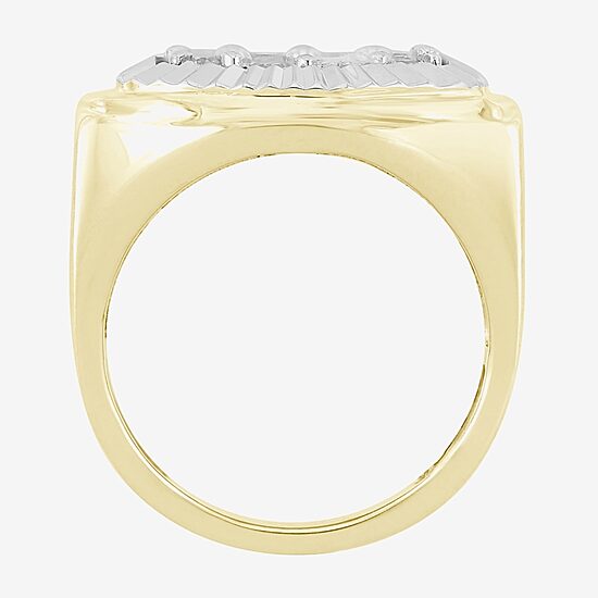 Mens 1/4 CT. T.W. Natural White Diamond 10K Two Tone Gold Fashion Ring
